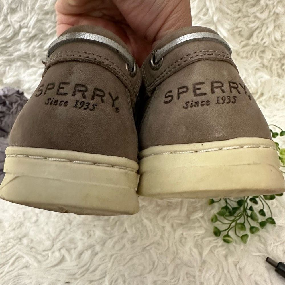 SPERRY Women's Angelfish Boat Shoe Brown Silver Comfort Flats size 8.5 - Picture 8 of 9